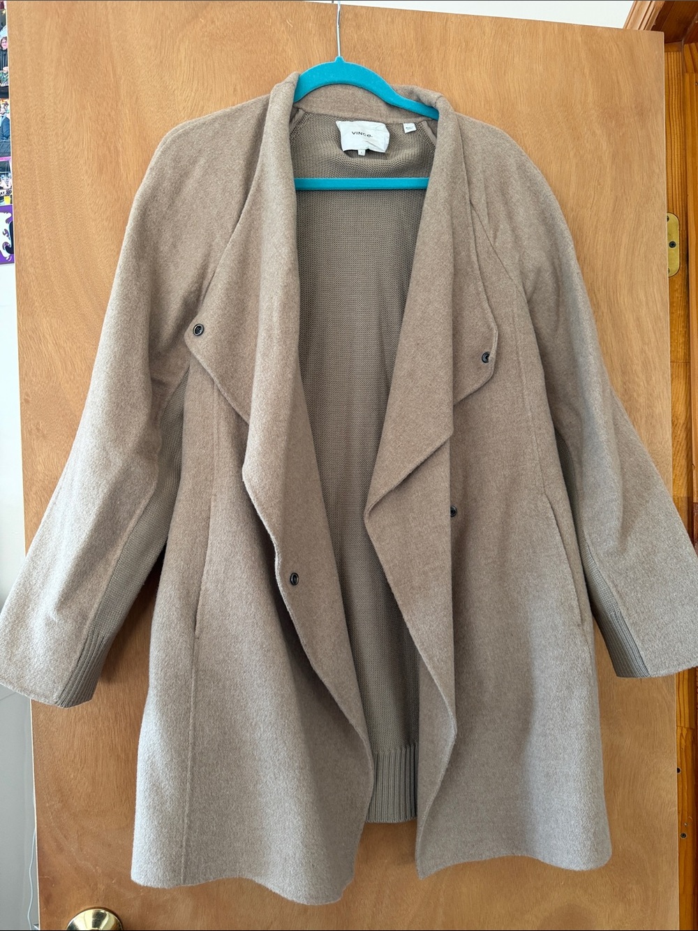 Vince Taupe Coat knit partial